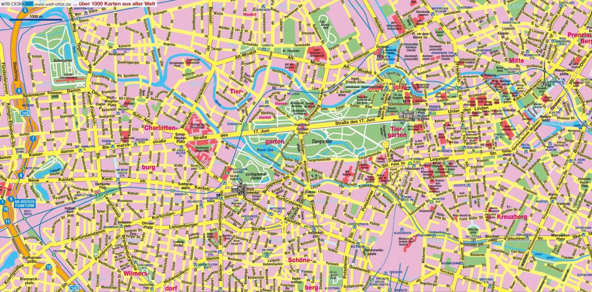 carte de rue de centre-ville de berlin