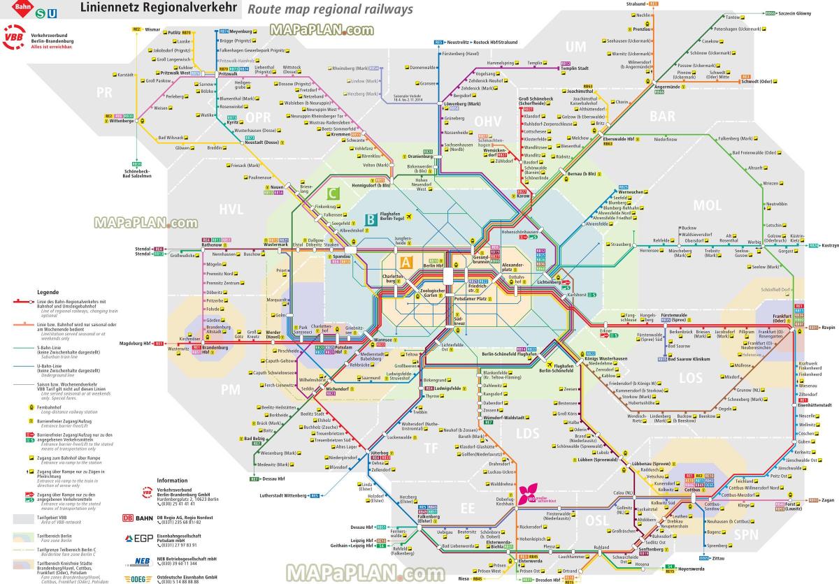carte de berlin en train régional 