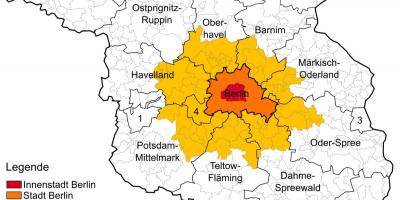 Carte de la région de berlin