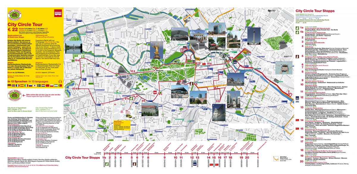 Berlin principales attractions de la carte de Berlin, les principales attractions de la carte