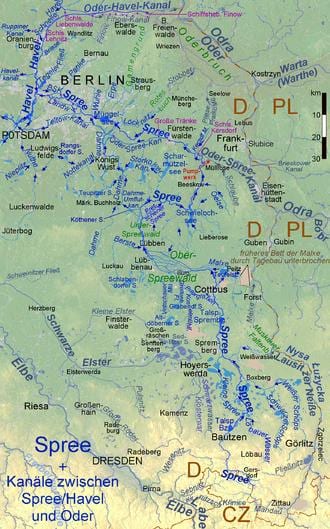 carte de berlin rivières