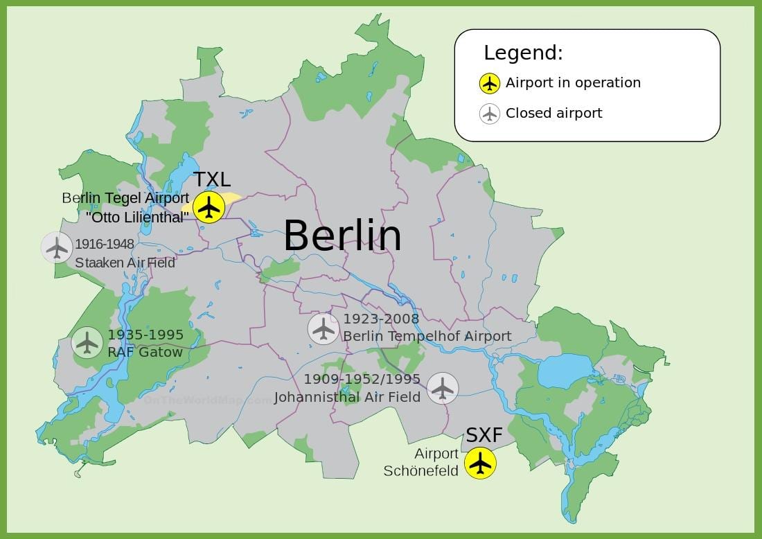 carte de l'aéroport de tempelhof