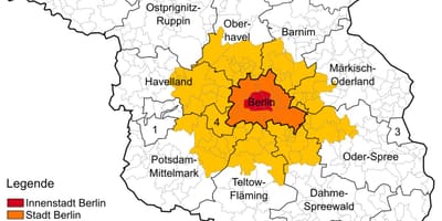Carte de la région de berlin