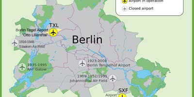 Carte de l'aéroport de tempelhof